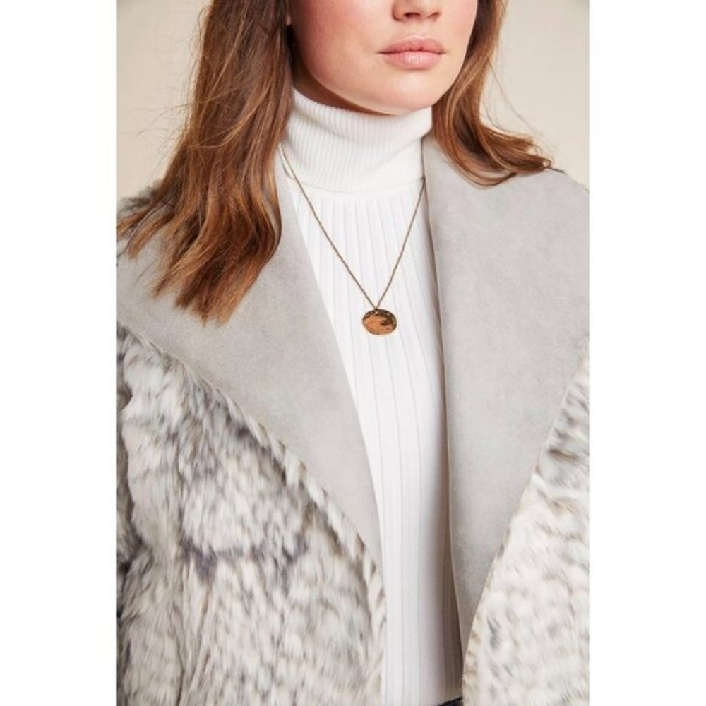Anthropologie x Marrakech Gray Fur & Suede Reversible Moto Jacket | - Picture 6 of 11